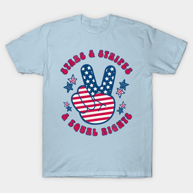 Stars & Stripes and Equal Rights USA Flag T-Shirt by PUFFYP